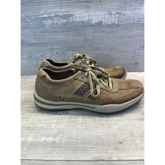 Skechers Mens 9 Classic Fit Air Cooled Memory Foam SN65055 Color DSCH Brown - Picture 4 of 10